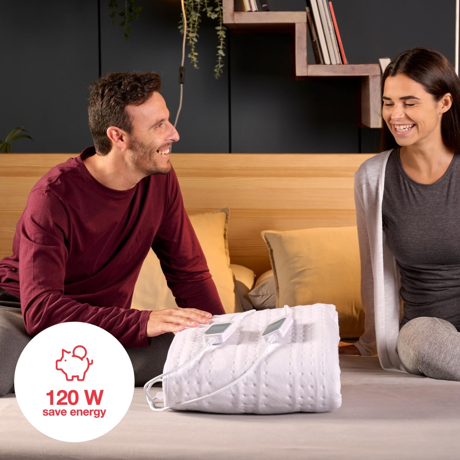 Solac - Calientacamas Norway + 150x140cm | 60W | Tecnología Sensfort | Sistema de protección | 3 Temperaturas | Auto Apagado | Extra Suave | con Mando electrónico | Lavable a máquina hasta 30ºC