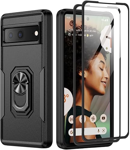 Funda para Google Pixel 6A 5G con protector de pantalla, grado militar, de doble capa, resistente, a prueba de golpes, cubierta protectora de cuerpo