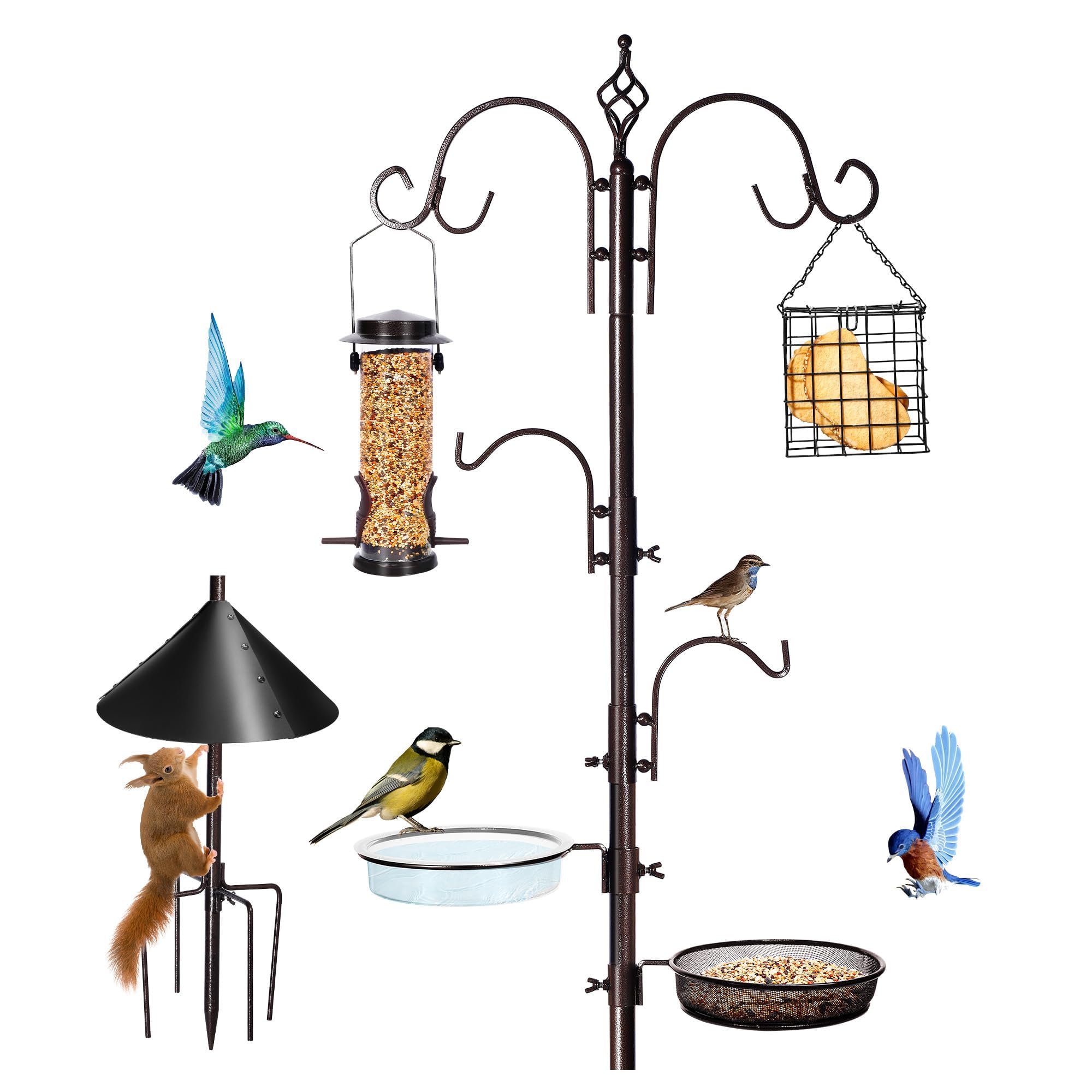 YINGYM 87 Inch Bird Feeding Station Kit with Squirrel Baffle for Outside โ image 1