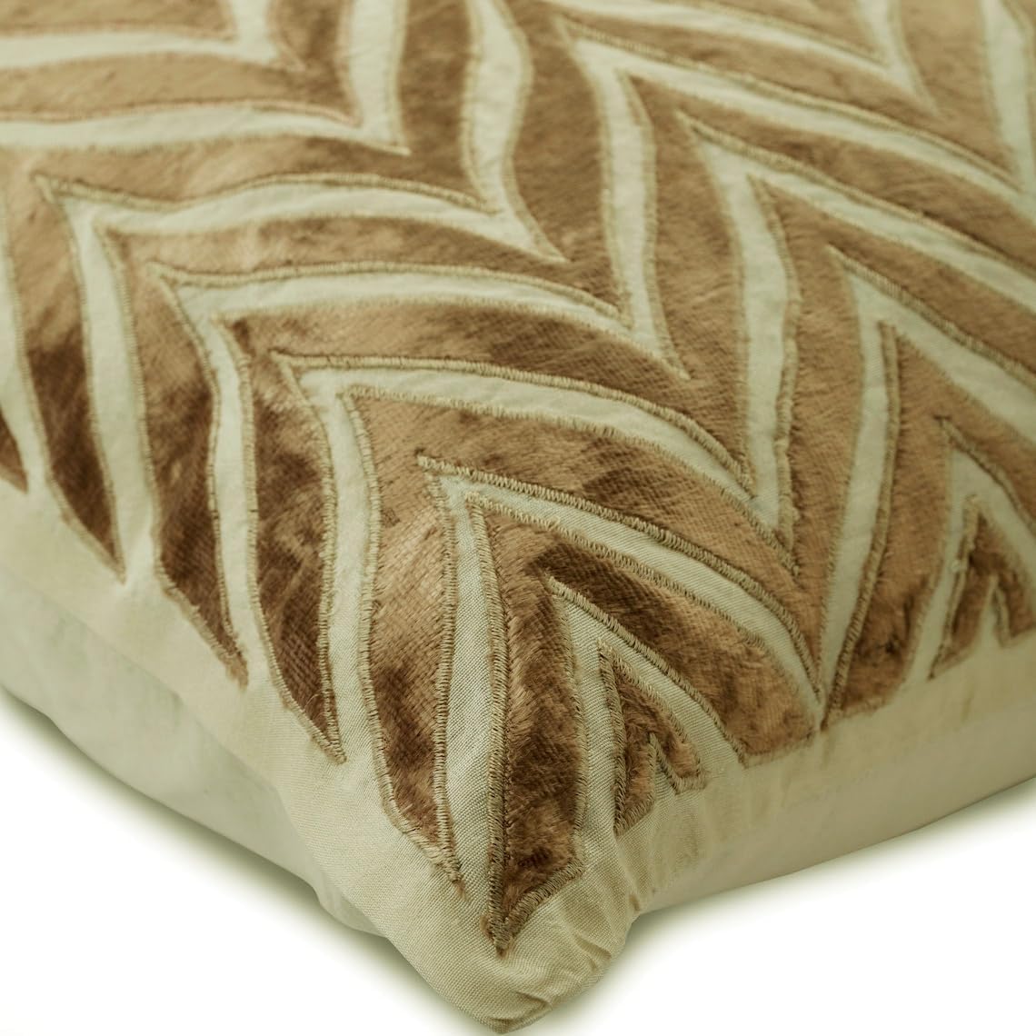 The HomeCentric Toss Pillow Cover, Decorative Ivory Pillow Covers for Couch 16x16 inch (40x40 cm) Silk Cushion Cover, Chevron, Modern Pillow Covers with Zipper Easter - We Danced Chevron