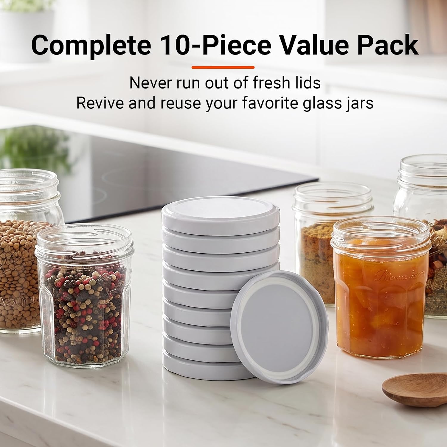 Jar Replacement Lids Compatible with Bonne Maman, 10PCS Lug Cap Set image 3