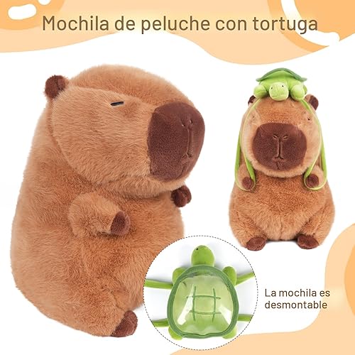 Miniatura 4 de Lindo peluche de Capybara con pan, 12 pulgadas, suave peluche de Capybara, almohada de muñeca de cumpleaños para niños
