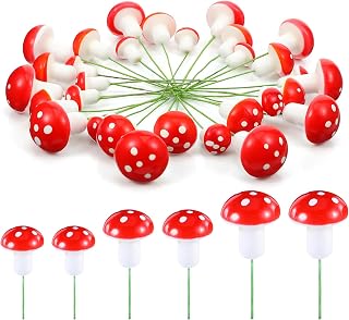 30 Pcs Mushrooms Cake Toppers, Mini Mushrooms Foam Decorations Set, 3 Sizes Mushroom Cake Decorations for Birthday Party, Cute Mushroom Decoration for Micro Landscape & Desserts