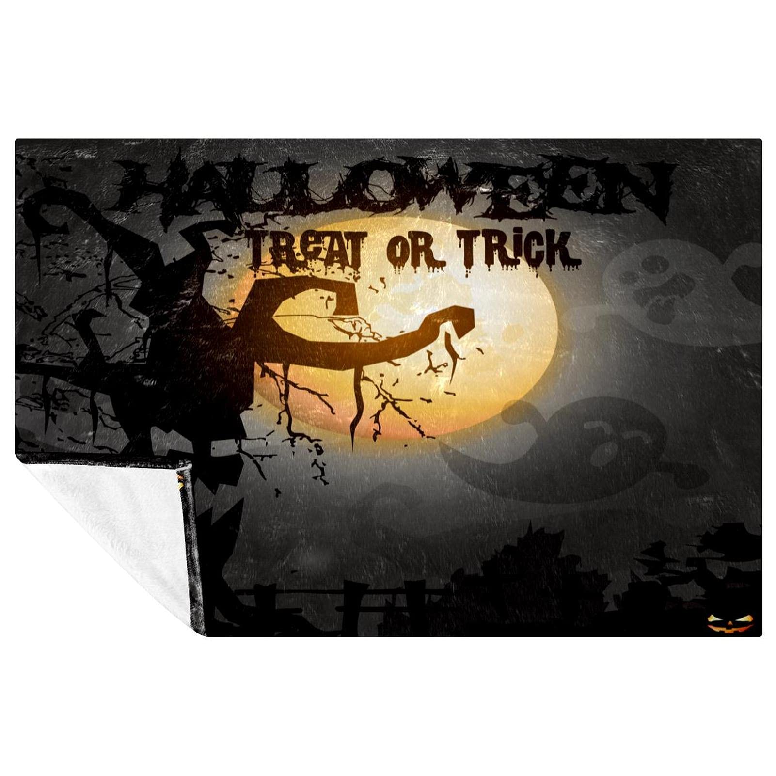 Couverture Halloween noire idée cadeau automne douce jeté de lit enfant
