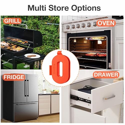 Miniatura 4 de Carrete de sonda de temperatura para termómetro de barbacoa con imanes fuertes, organizador de bobinadora de sonda de carne, perfecto para envolver