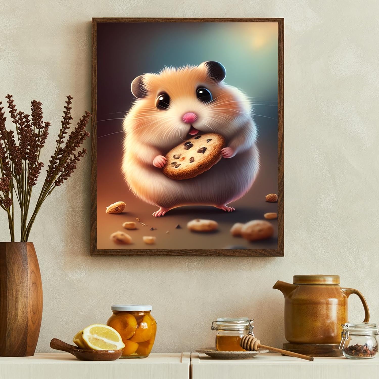 NSUAJOF Nut Hamster Diamond Painting Kits Animal Art Painting 5D DIY Full Round Drill Adults Beginners, Personalized Gifts for Family Friends Home Wall Decor 12x18 Inch