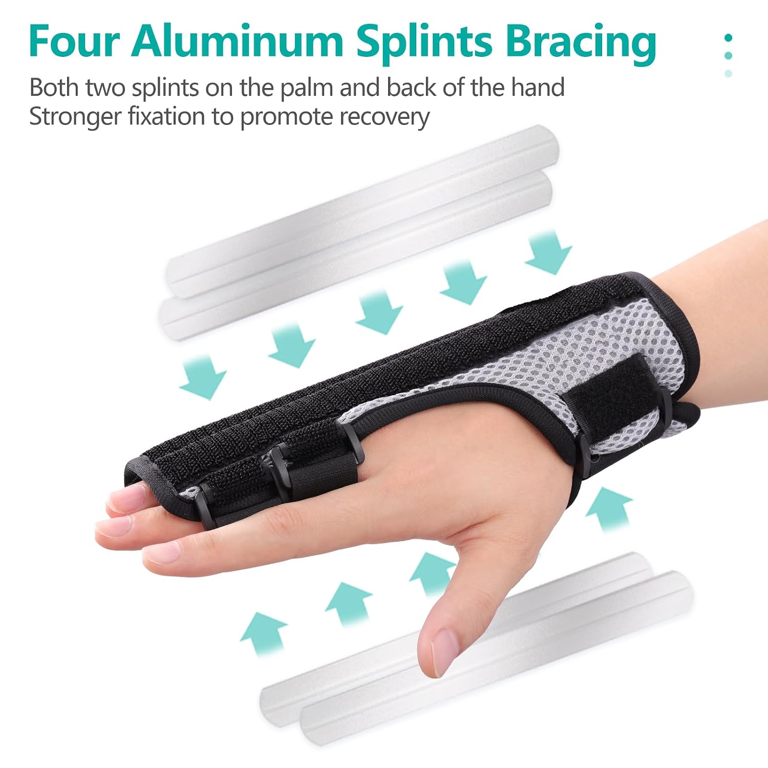 lefeke Trigger Finger Splint, Multi Finger Brace for Middle, Index, Pinky, or Ring Fingers, Hand Brace with Finger Support, Straightening Immobilizer for Broken Fingers, Arthritis, Contractures