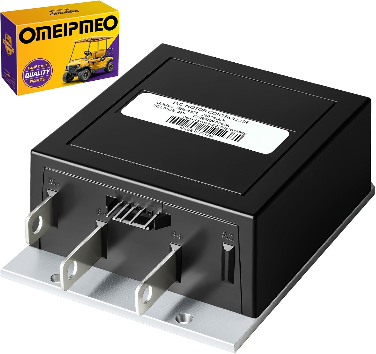 Golf Cart Speed Controller, 36V 350A 5Pin Speed Controller Compatible with Curtis EZGO TXT/Medalist 1994-2019 ITS Throttle Systems Golf Carts, EZGO Motor Controller Plug-and-Play 1206-4301