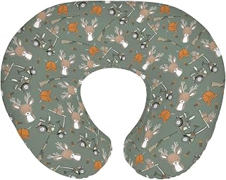 Boys Kids Hunting Baby Nursing Pillow Covers for Boy Girl Camouflage Deer Hunting Nursing Pillowcase for Breastfeeding Pillows Animal Hunt Hunter Soft Stretchy Slipcovers for Newborn Infant Green