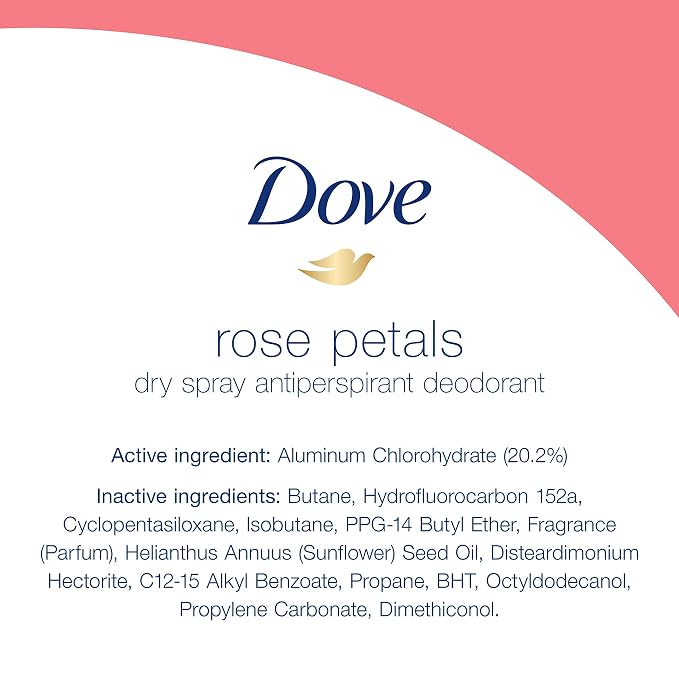 Dove Desodorante Antitranspirante Spray Pétalos de Rosa 3 x 3.8 oz miniatura 6