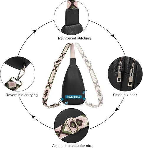 Miniatura 5 de Bolsos cruzados CLUCI para mujer y hombre, bolso bandolera de cuero, mochila de cuerpo cruzado para mujer, regalos para mujeres, cumpleaños, único