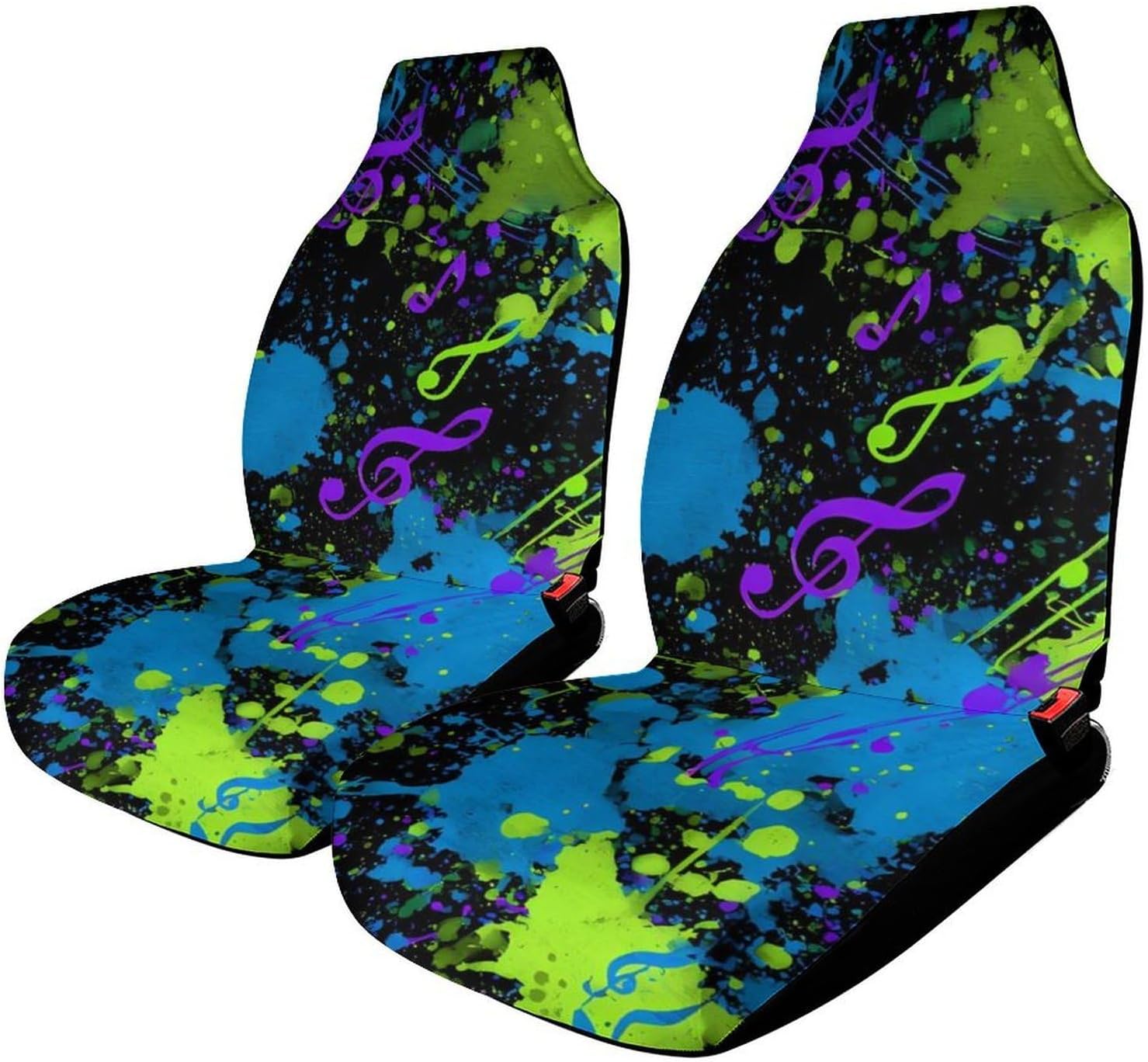 Abstract Music Notes Splashes Car Seat Protector Front Seats Universal Fit Automotive Accessories