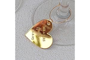 Personalized Wine Glass Charms with Rings - Valentine's Day, Anniversary, Wedding Favors