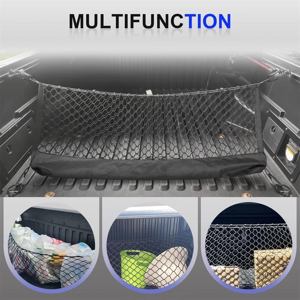 Car Nets for Toyota for Tacoma 2005-2024 Car Trunk Net Large Elastic Luggage Net Cargo Organizer Storage Stretchable Car Mesh Network Pocket