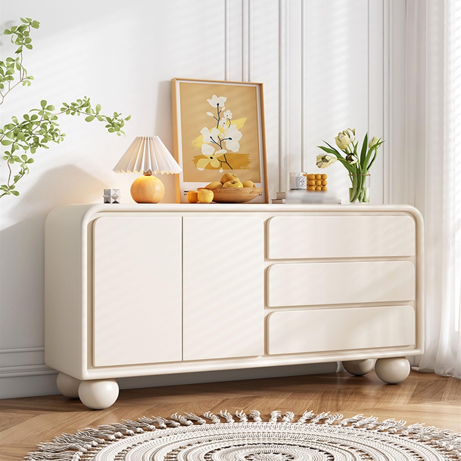 Armadio cucina Mobile Portaoggetti con Ante e Cassetti in Legno stoccaggio(100 * 40 * 77.5cm)