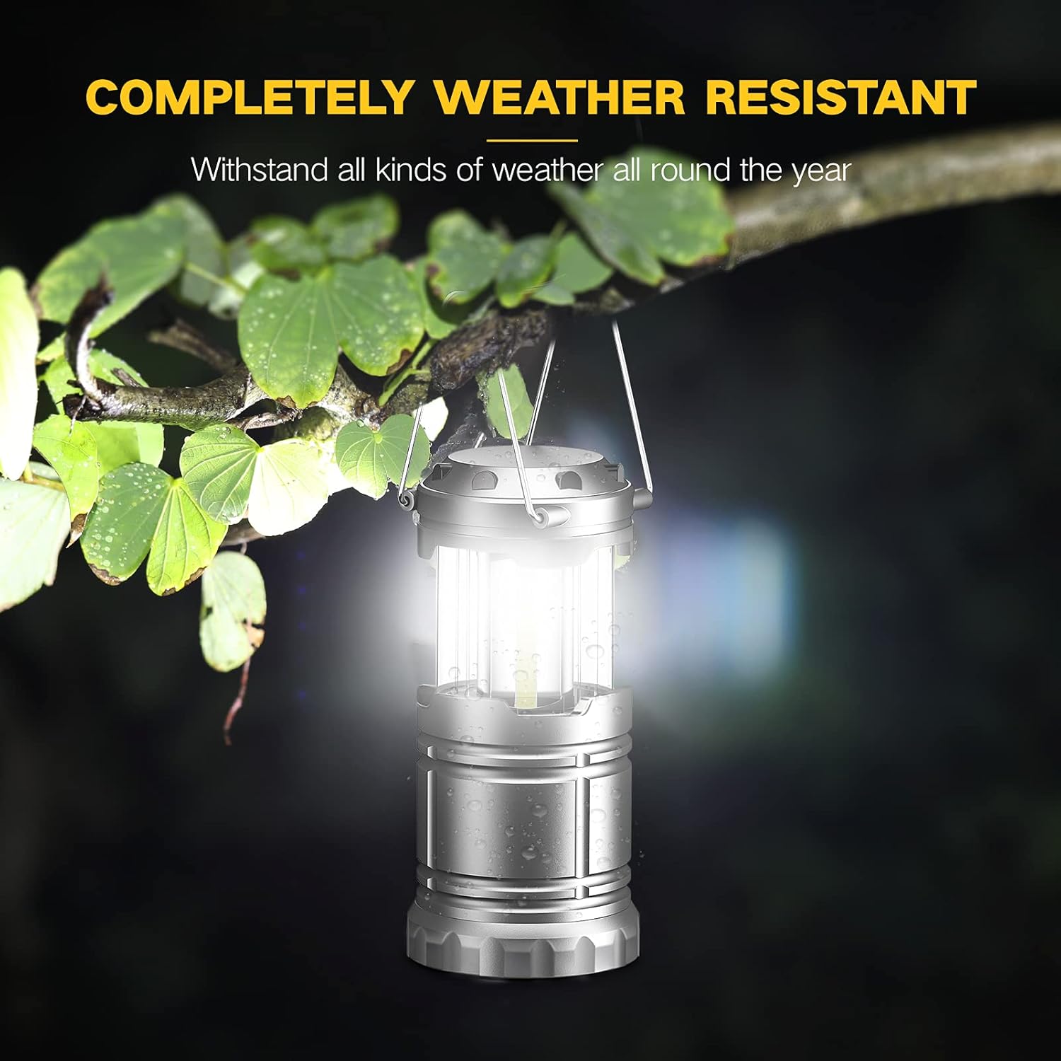 WdtPro 4 Pack Camping Lantern with 12 AA Batteries, 500LM Ultra Bright LED Lanterns, Collapsible, Waterproof Lantern Flashlight for Hurricane, Emergency, Hiking, Storm, Outages - - 