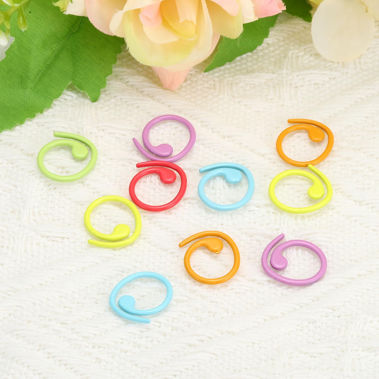 PATIKIL 20 Segnalini Uncinetto In Metallo Con Chiusura A Spirale - Blu - Per Maglia E Cucito Fai Da Te - 5