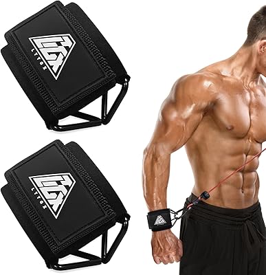 Wrist Cuffs for Cables Gym, Adjustable Wrist Straps for Cable Machines Lifting Neoprene Padded