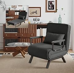 Convertible Sleeper Chair 5 in 1 Folding Sofa Bed with 5-Position Adjustable Backrest Pillow Floor Single Chairs Cozy