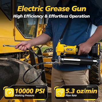 GEVEELIFE Upgraded Electric Battery Grease Gun + Grease Gun Accessory Kit