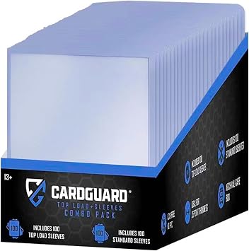 CardGuard 100ct Clear Top-Loaders with Sleeves Acid-Free Card Protection