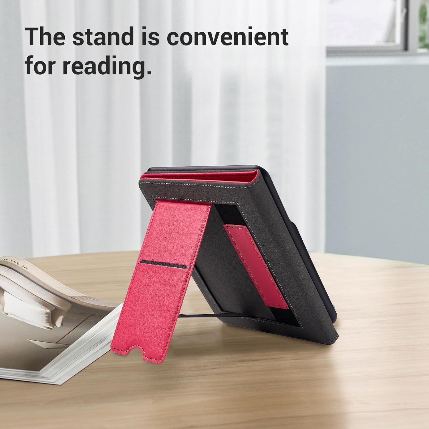 CoBak Wireless Charge Stand Case for 7" Kindle Paperwhite 12th Gen 2024 and Kindle Colorsoft with Hand Strap - Compatible with iPhone MagSafe, for Samsung/Anker Wireless Charging Pads, Auto Sleep Wake