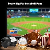 Vista 4 de Nax Caki 3D Baseball Ice Cube Molds, Novelty Baseball Gifts Stuff for Men, 2.5" Large Silicone Round Ball Ice Cube Tray for