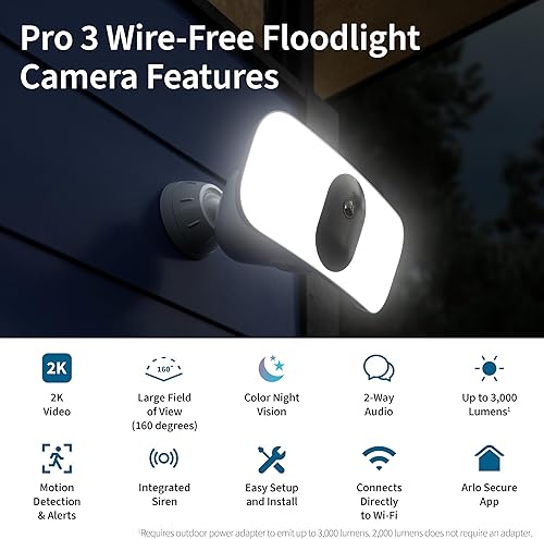 Miniatura 9 de Arlo Pro 3 - Cámara con reflector cámara de seguridad para el hogar con video 2K y HDR sin cables resistente a la intemperie visión nocturna en