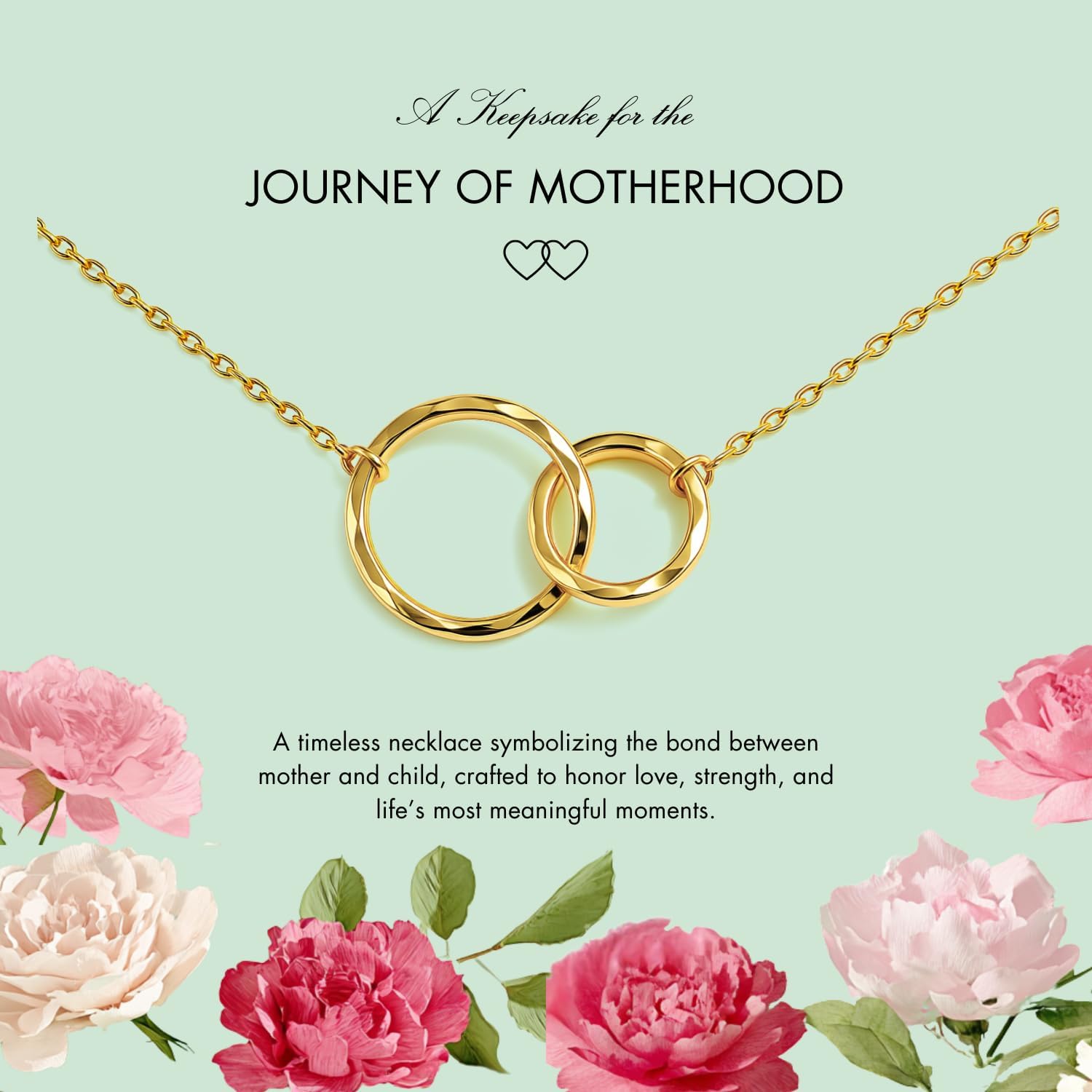 HOPE LOVE SHINE Twins “Mom to Be” Necklace – First Mothers Day Gift for Expecting Mom of Twins – Sterling Silver Double Circle Pendant - Image 4