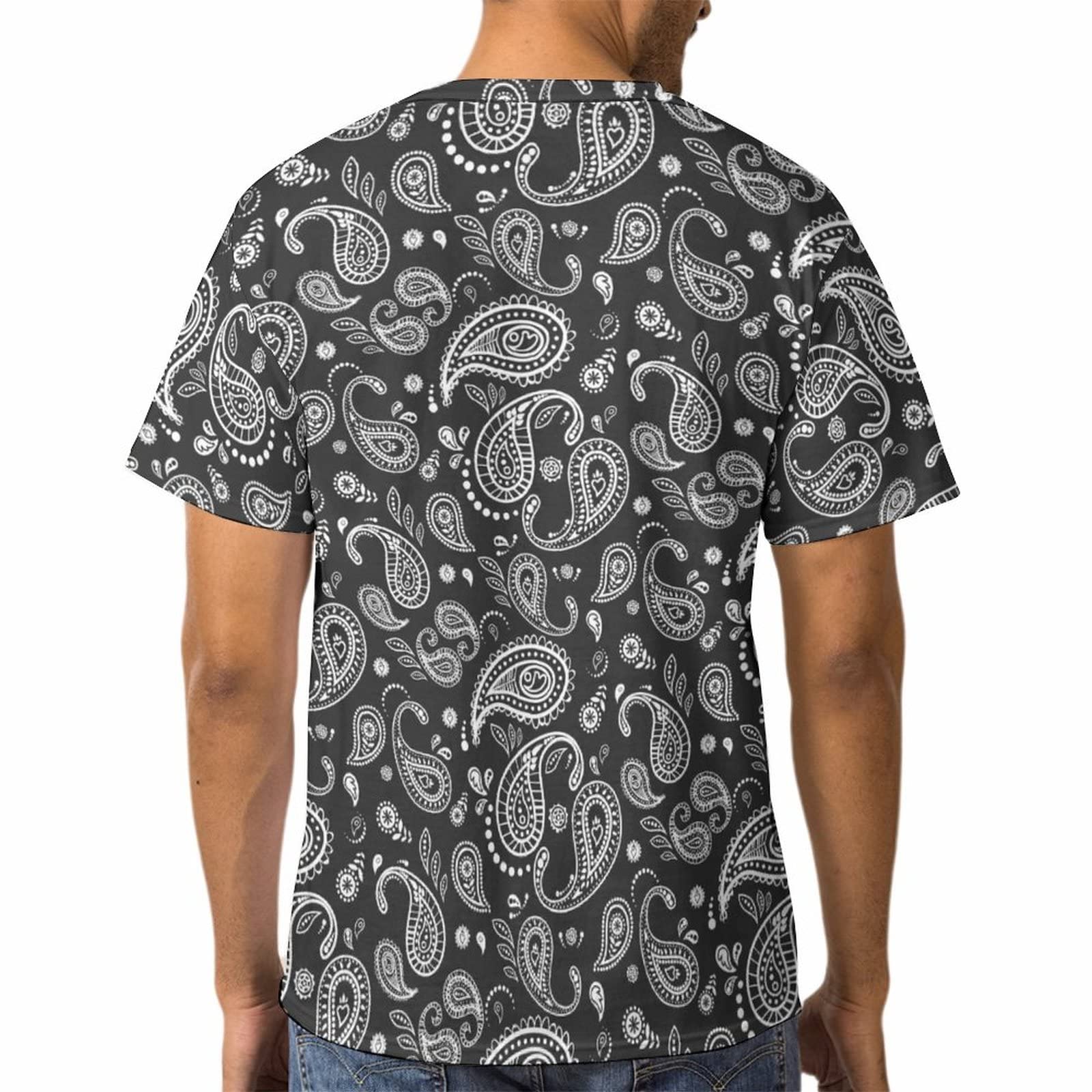 Amazon.co.jp: メンズ Tシャツ ペイズリー柄 半袖 大きいサイズ