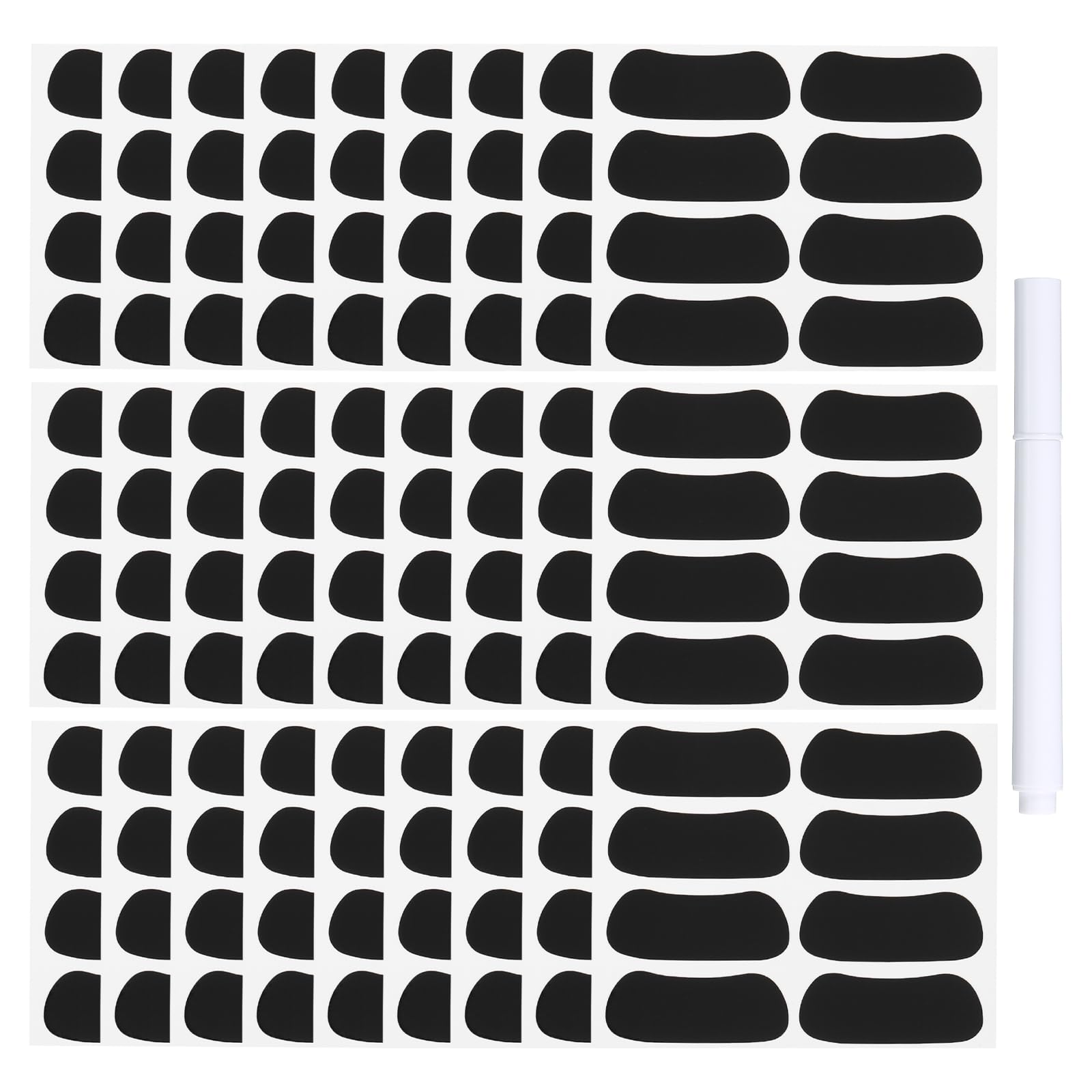 PATIKIL 112 Pairs Sports Eye Black Stickers, Under Eye Black Strips Football Face Stickers Breathable Eyeblack Sticker with Pencil for Baseball Fans on Game Day, Black