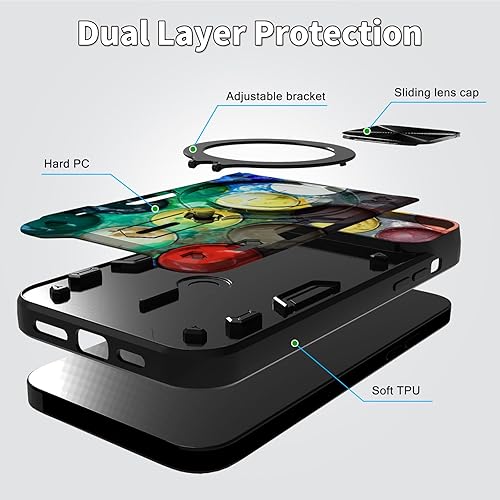 Vista 397 de Funda protectora híbrida para Samsung Galaxy A53 5G de 6.5 pulgadas y anillo giratorio de 360 grados, función atril, híbrida, de doble capa