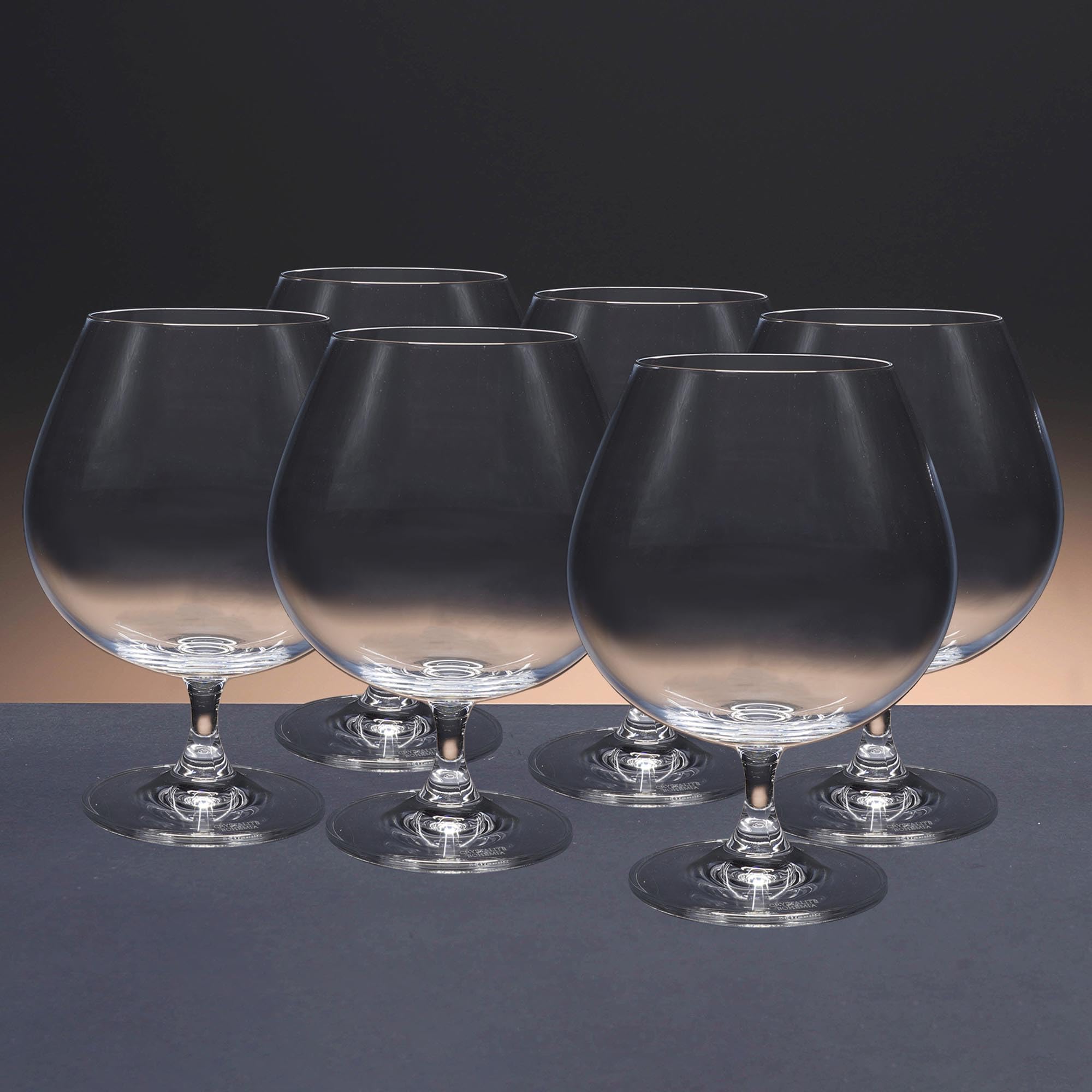 Gala&K | Juego de 6 copas de cristal para coñac o brandy | Colección GASTRO.