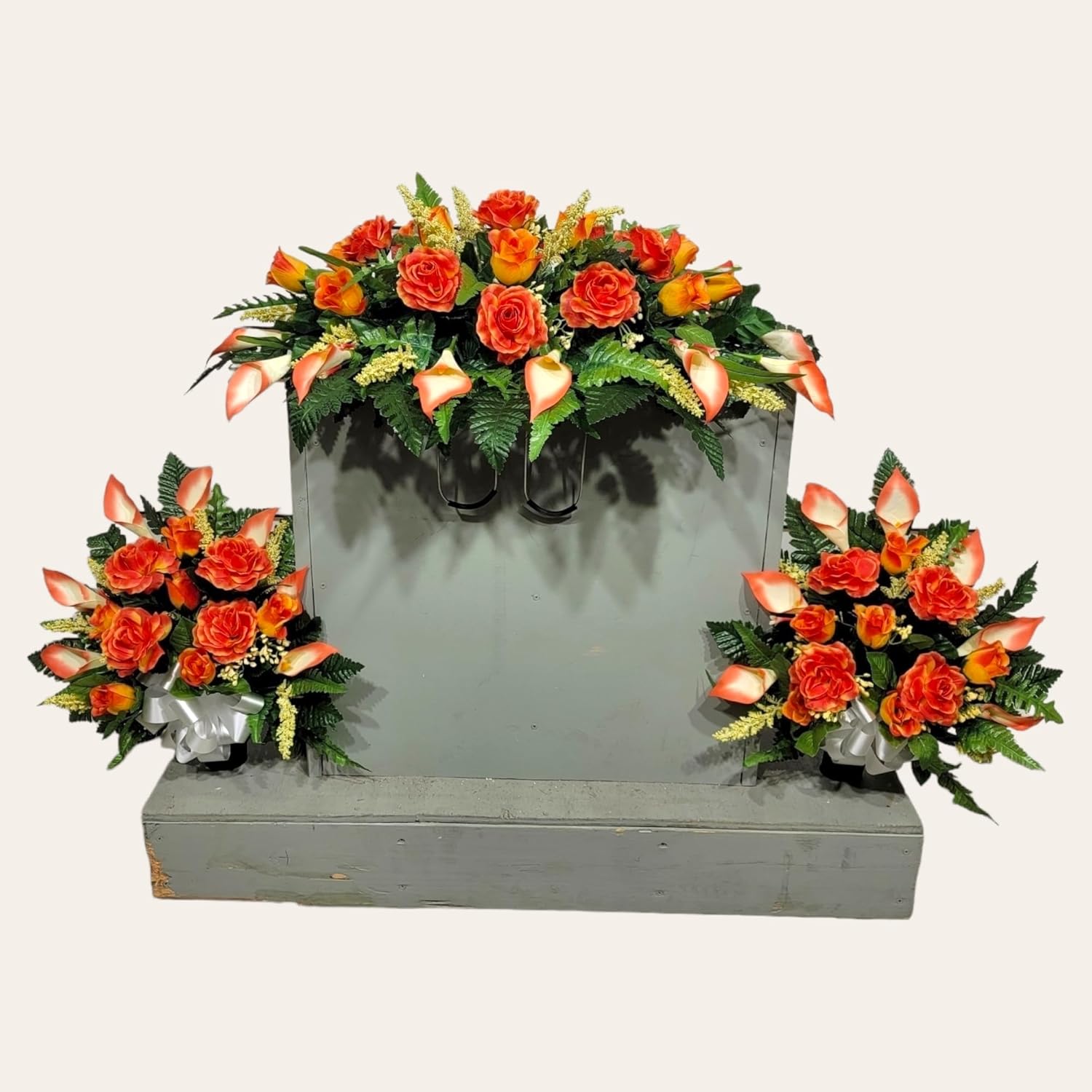 Realistic Artificial Cemetery Flowers Silk Faux Floral
