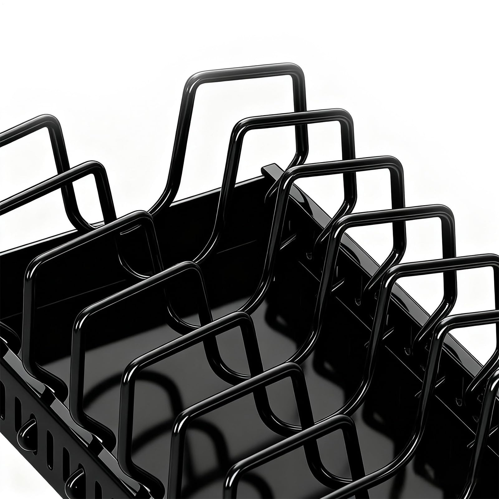 - Organizador de sartenes y sartenes: estructura extensible y ajustable | diseño con soporte autoadhesivo, de poleas que ahorra espacio con fácil acceso | Práctica solución de almacenamiento de