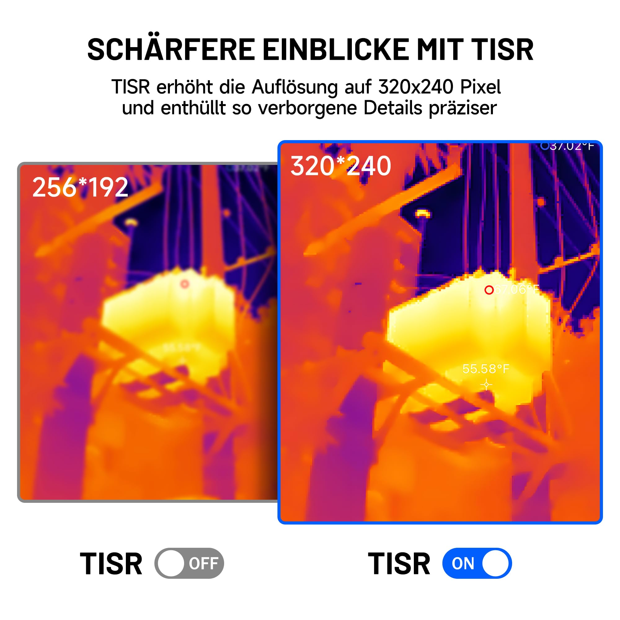 TOPDON TC004 Wärmebildkamera, 320x240 TISR Auflösung Infrarot Kamera, 12 Stunden Akkulaufzeit Thermal Camera mit Videoaufzeichnung und PC-Analyse, 16GB SD-Karte, Temperaturbereich –20°C bis +350°C