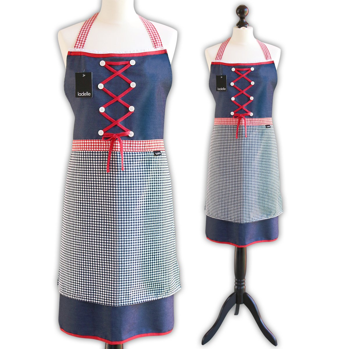 Ladelle tablier de cuisine Anneliese en coton style Dirndl