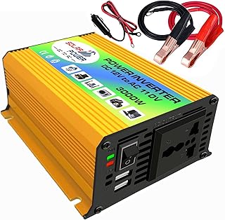 Picos de potência 3000 W Inversor de onda senoidal modificada Inversor de energia de alta frequência DC 12V para AC 110V Conversor Carregador de energia do carro Inversor com 2.1A Porta dupla USB-MANGAO