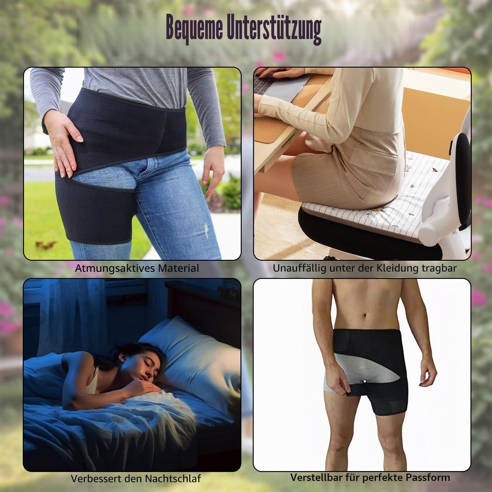 Celiodd Ischias Bandage Hüftbandage Oberschenkelbandage Orthopädische Bandage Zur Behebung von Schiasschmerzen Krafttrainingsgürtel, Verstellbare Unterstützung für Ischias-Hüftschmerzen
