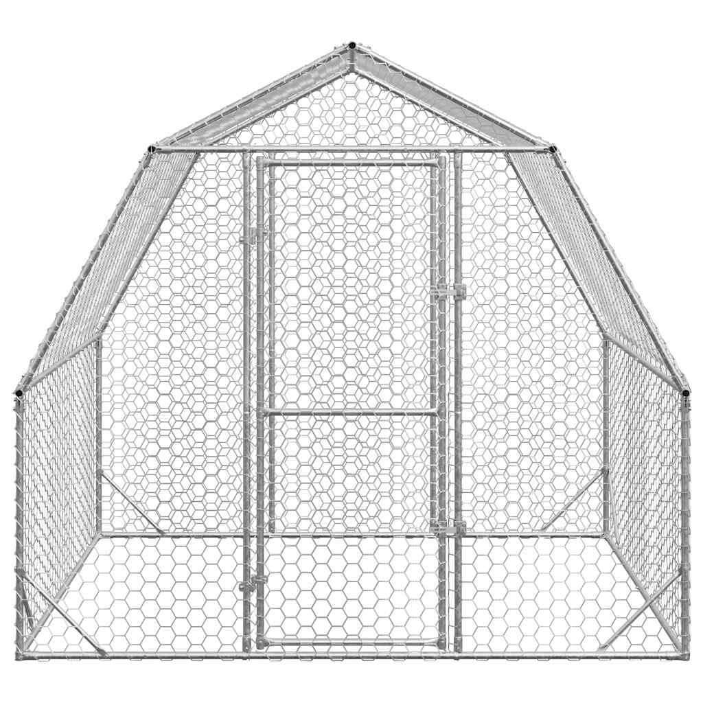 Gallinero 2,5 x 2 x 2,25 m, cercado para gallinas, marco de acero galvanizado, pajarera segura para patos y aves de corral, caño estable para gallinas