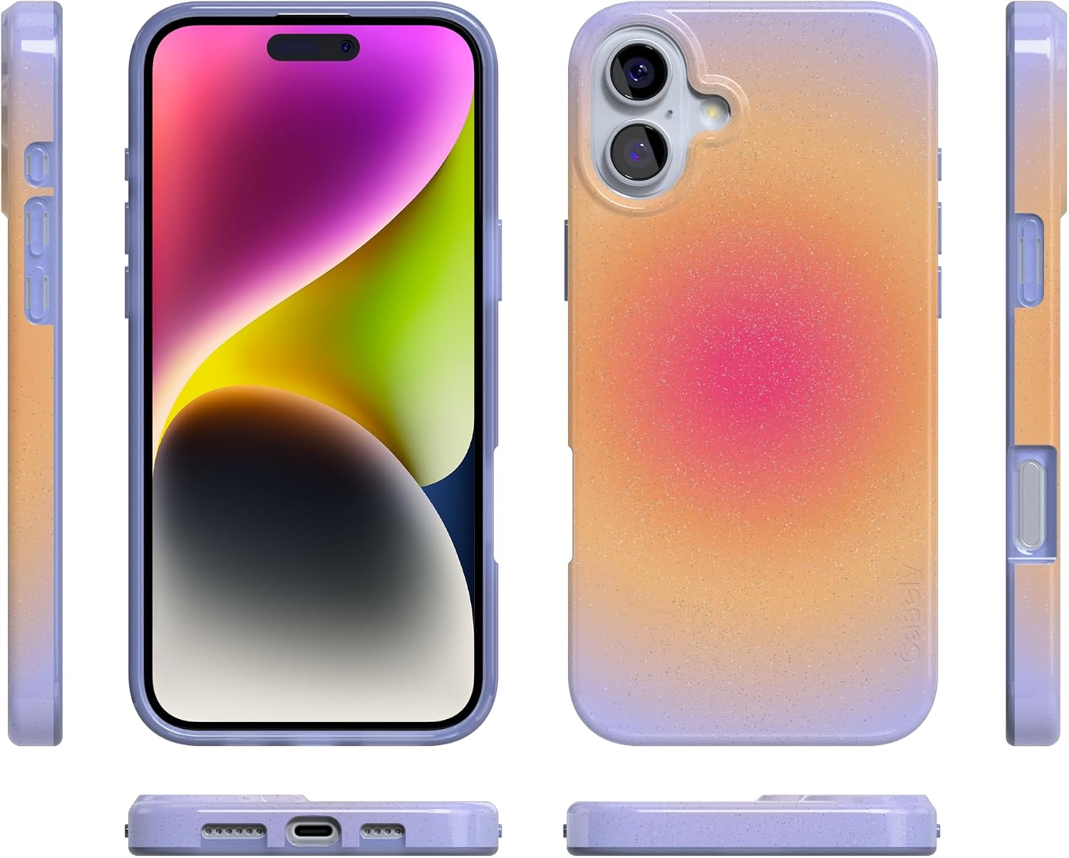 Casely iPhone 16 Plus Case | Sunset Halo | Rainbow Aura | Compatible with MagSafe | Classic Ultra Slim Design