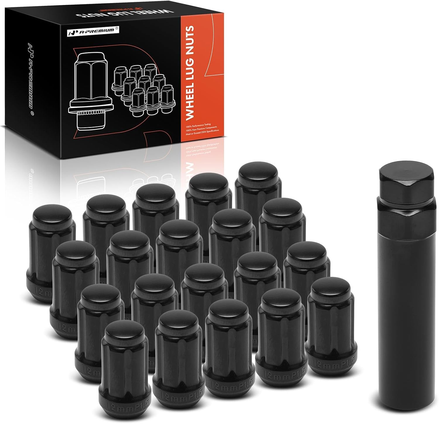 A-Premium 21-PC M12-1.5 Wheel Lug Nuts Compatible with Honda CR-V, Civic, Accord, Pilot, Odyssey, Fit, HR-V, Crosstour, Insight, Passport, Clarity, CR-Z, Element & Acura MDX, RDX, TLX, Front and Rear