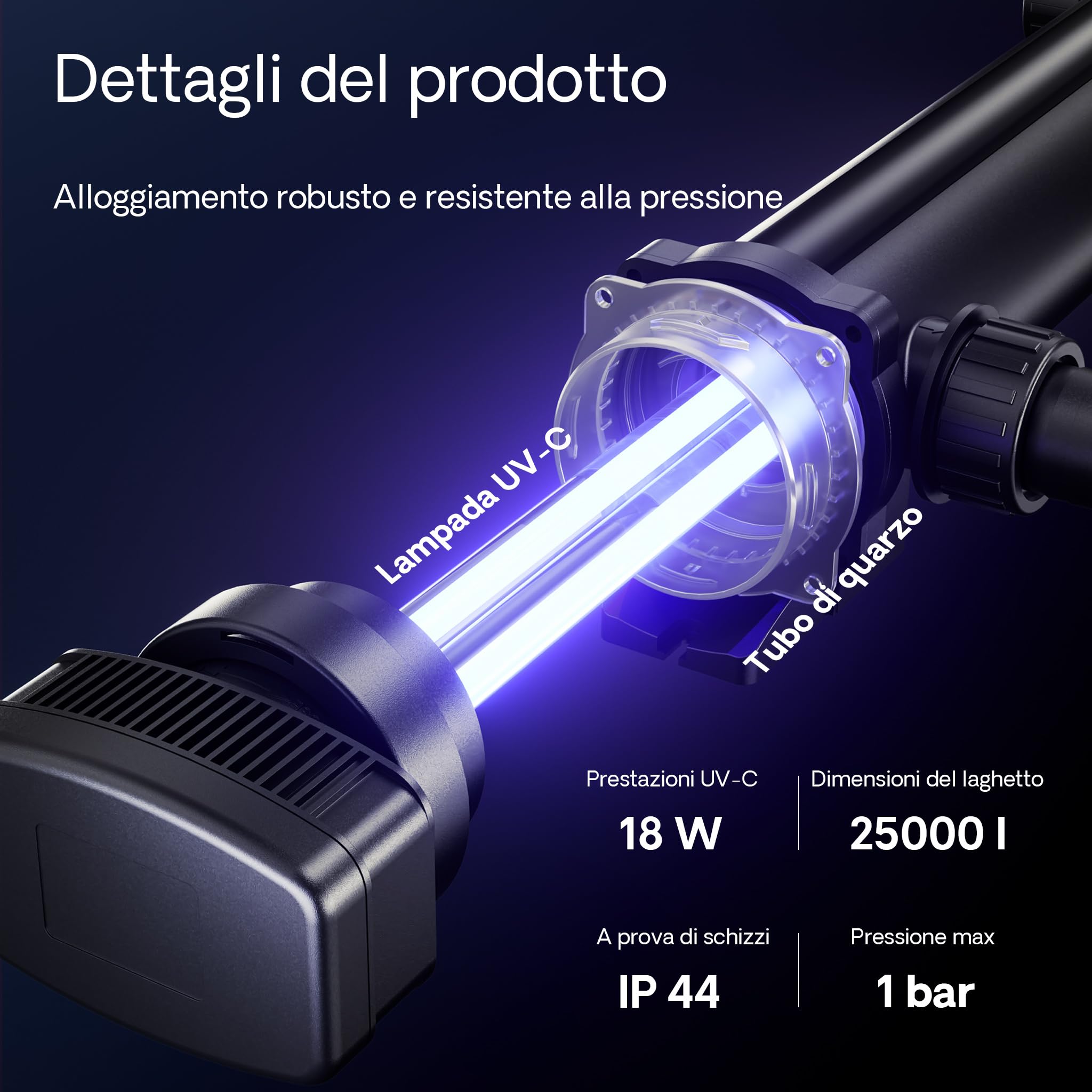 SunSun set per laghetti filtro a 2 camere 60000lchiarificatore UVC serie 3 da 18W