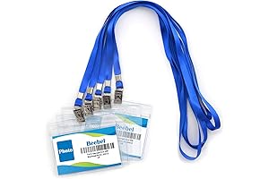 Lanyards 50 Pack Clear Plastic Horizontal Waterproof Ziplock ID Nametag Holder