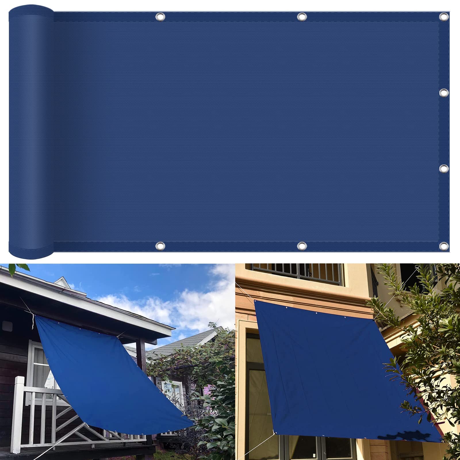 Voile d'ombrage 3x7 m en toile polyester polyéthylène premium pour la cour