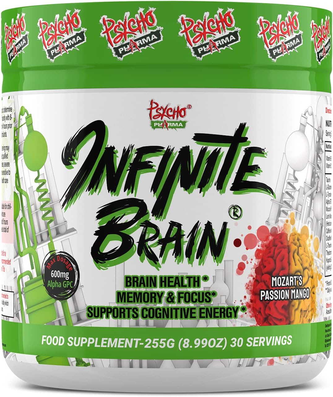 Psycho Pharma. Infinite Brain Nootropic Game Changer. Compete Win (Mozart's Passion Mango, 30 Serving)