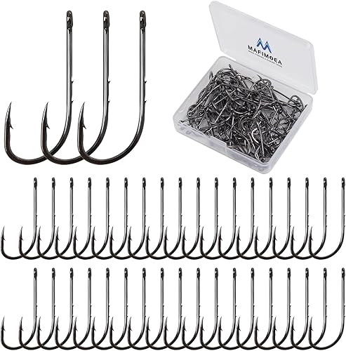 MAFIMOEA - Paquete de 110 anzuelos de pesca con forma de pulpo, pequeños ganchos de alto carbono, ganchos circulares surtidos para lubina, crappie,
