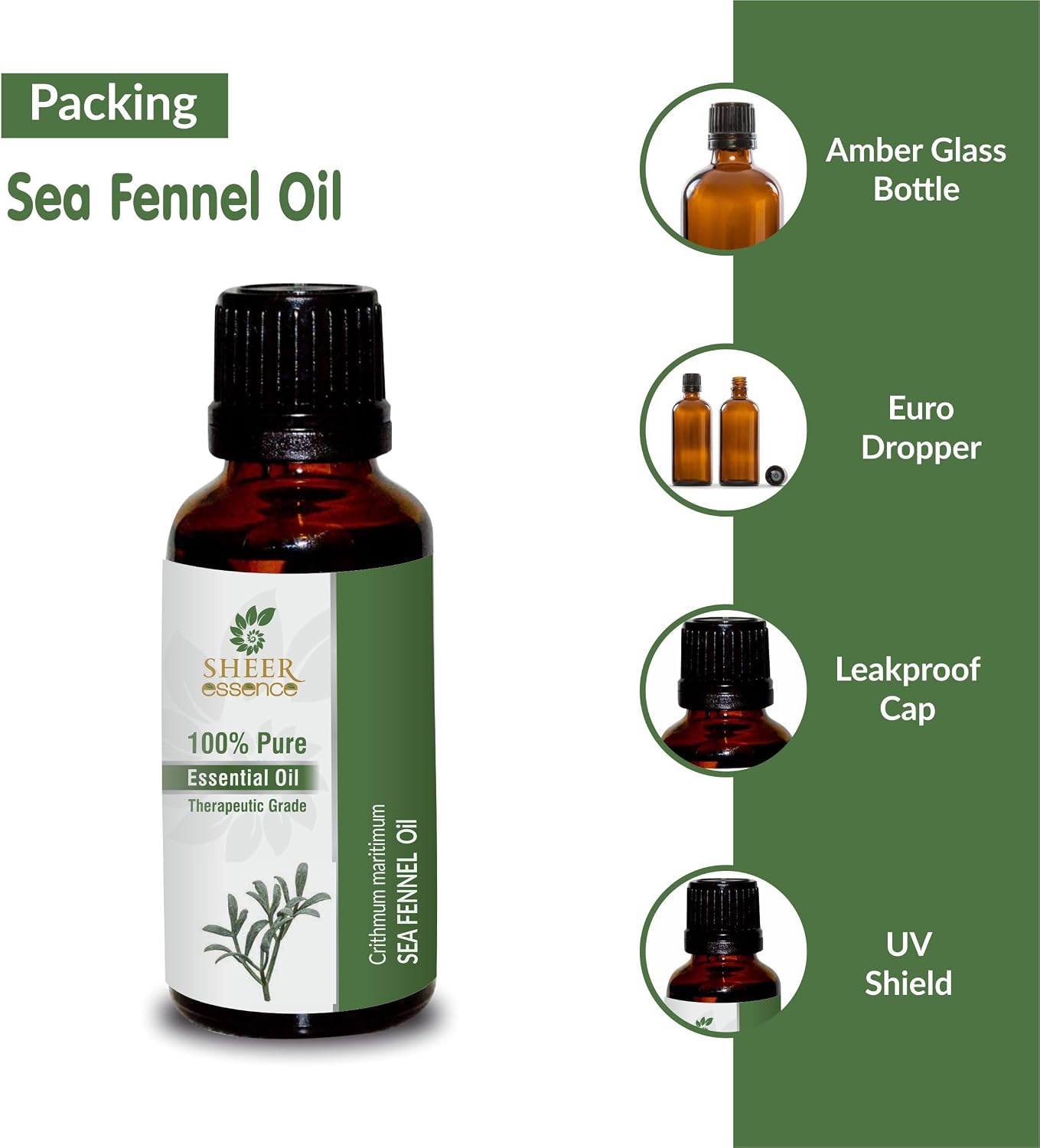 Fennel Seed Oil -(Foeniculum Vulgare)- Essential Oil 100% Pure Natural Undiluted Uncut Therapeutic Grade Oil 0.16 Fl.OZ