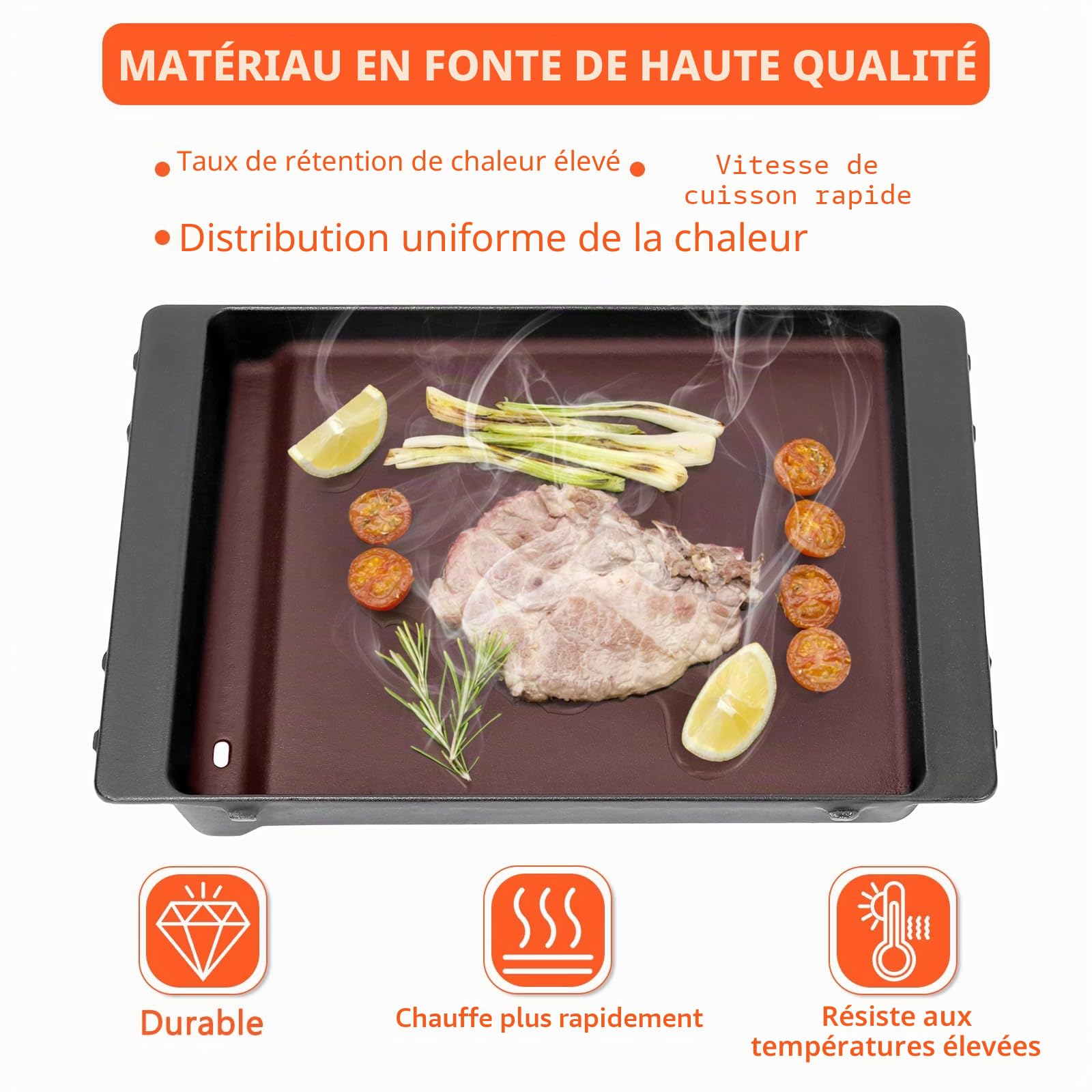 GFTIME Plaque de cuisson en fonte 6790 44 x 30,5 cm pour Weber Spirit I II 300 série E-310 E-320 E-330 S-310 S-320 S-315 SP-330 SP-335 Plancha de rechange