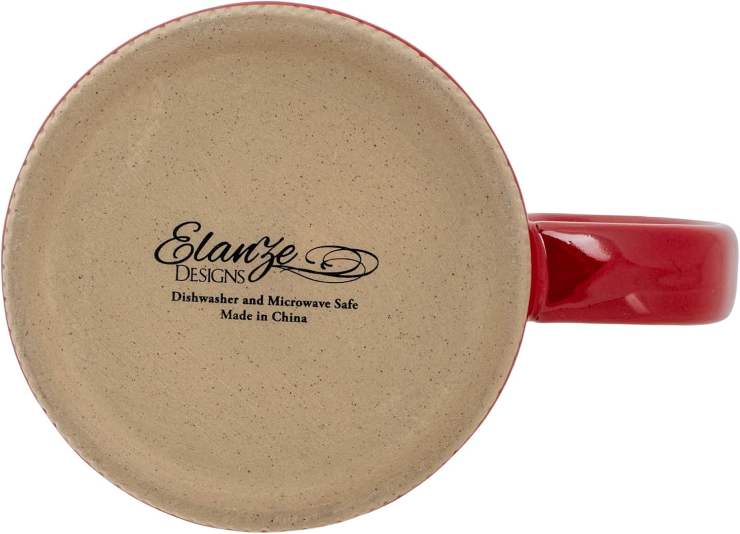 Elanze Designs High Gloss Raw Clay Bottom 15 ounce Ceramic Stoneware Coffee Mugs Set of 4, Red…